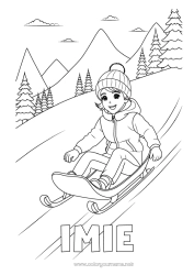 Rysunek za darmo Sport śnieg Zima Sanki Sporty zimowe Góra Czapka zimowa