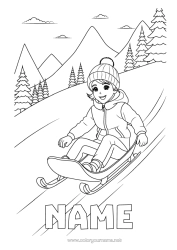 Colouring to customise Sport Snow Winter Sledge Winter Sports Mountain Winter Hat