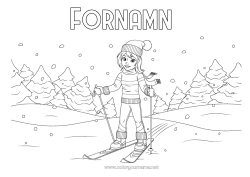 Gratis färgläggning Sport Snö Vinter Snöflingor Skidåkning Vintersporter Berg