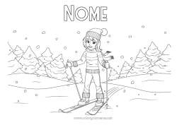 Desenho grátis Esporte Neve Inverno Flocos de neve Esqui Esportes de Inverno Montanha