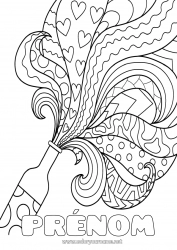 Coloriage gratuit Anniversaire Fête Bonne année Boisson Coloriages complexes