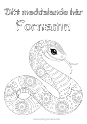 Gratis färgläggning Djur Orm Mellannivå färgläggningar Zentangle Reptiler 2025