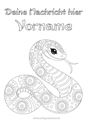 Kostenlose Malvorlage Tier Schlange Mittelstufenmalvorlagen Zentangle Reptilien 2025