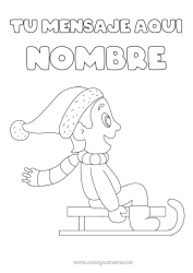 Dibujo libre Sport Nieve Invierno Trineo Bufanda Deportes de Invierno Gorro de Invierno