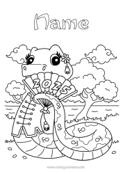 Colouring to customise Chinese New Year Snake Reptiles 2025 Fan