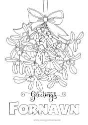 Gratis fargelegging Godt nyttår Misteltein Melding 