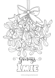 Rysunek za darmo Szczęśliwego Nowego Roku! Leśny jemioła Wiadomość