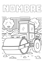 Dibujo libre Vehículos Maquinaria de construcción Oficios de la construcción Construcción Rodillos compactadores