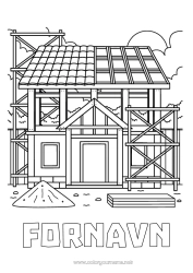 Fargeleggingssiden å tilpasse Hus Byggebransjens yrker Byggeplass, konstruksjon