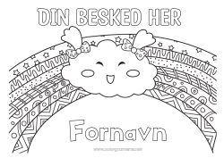 Gratis tegning Kawaii Regnbue Zentangle Sky