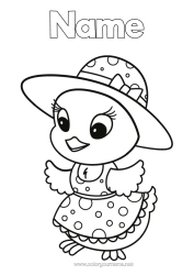 Colouring to customise Cute Chick Animal Farm Animals