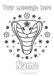 Free colouring Happy New Year Chinese New Year Snake Reptiles 2025