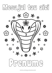Desen liber de colorat La mulți ani! Anul Nou Chinezesc Șarpe Reptile 2025