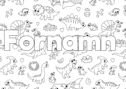 Gratis teckning Dinosaurier Djur Utsmyckat namn Diplodocus Triceratops Dekorativ bakgrund