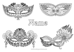 Colouring to customise Disguise Mask Carnival Mardi Gras