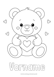 Kostenlose Zeichnung Bär Niedlich Herz Ich liebe dich Teddybär Valentinstag Waldtiere Spiele und Spielzeug Plüsch