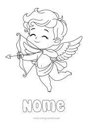Colorare per personalizzare Ti amo San Valentino Cupido Angelo