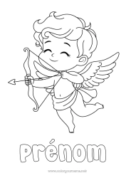 Dessin gratuit Je t'aime Saint valentin Cupidon Ange