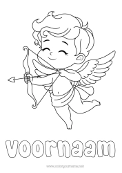 Gratis kleurplaat Ik hou van jou Valentijnsdag Cupido Engel