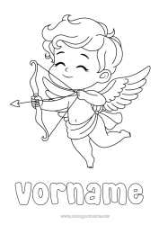 Kostenlose Malvorlage Ich liebe dich Valentinstag Cupid Engel
