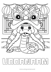Gratis tekening Feest Dier Chinees Nieuwjaar Chinese lantaarn Slang China Reptielen