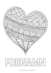 Gratis färgläggning Hjärta Mandala Grattis på födelsedagen Jag älskar dig. Alla hjärtans dag Stort hjärta
