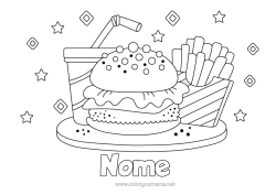 Disegno gratuito Bevanda Soda Hamburger Patatine