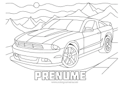 Pagină de colorat gratuită Vehicule Mașină Desene de colorat complexe Mașini, furgonete și autorulote Munte