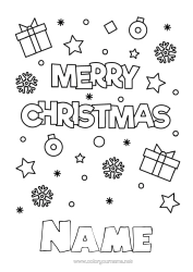 Colouring to customise Gifts Christmas "Merry Christmas" Message