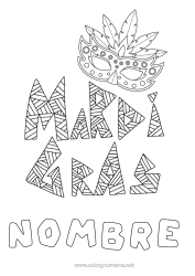 Colorear gratis Careta Carnaval Martes de Carnaval