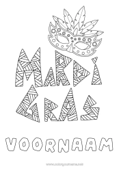 Gratis kleurplaat Masker Carnaval Vastenavond