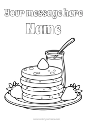 Colouring to customise Candlemas Pancakes Fruit Strawberry