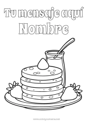 Colorear gratis Fiesta de la Candelaria Tortitas Frutas Fresa