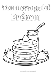 Coloriage gratuit Chandeleur Crêpes Fruits Fraise