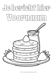 Gratis kleurplaat Candlemas Pannenkoeken Fruit Aardbei