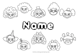 Free drawing Clown Carnival Circus Head