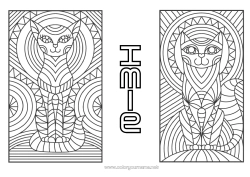 Kolorowanka za darmo Kot Zwierzę Zentangle Psy i koty