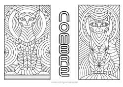 Colorear gratis Cat Animales Zentangle Perros y gatos