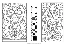 Coloriage gratuit Chat Animal Zentangle Chiens et chats
