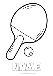 Colouring to customise Sport Racquet Sports Table Tennis Racket