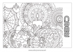 Free drawing Candle Pumpkin Halloween Mandala