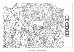 Colorear gratis Vela Calabaza Halloween Mandala