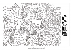 Desenho grátis Vela Abóbora Halloween Mandala