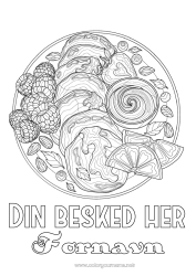 Gratis tegning Kyndelmisse Pandekager Frugter Komplekse farvelægninger Zentangle Orange