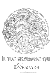 Disegno gratuito Candelora Crepes Frutta Colorazioni complesse Zentangle Arancia