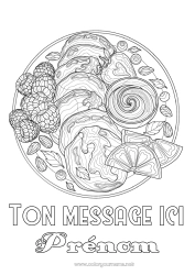 Dessin gratuit Chandeleur Crêpes Fruits Coloriages complexes Zentangle Orange