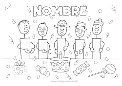 Dibujo libre Caramelos Tarta Regalos Cumpleaños Fiesta