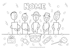 Disegno gratuito Caramelle Torta Regali Compleanno Festa