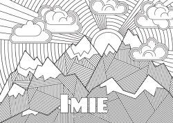 Kolorowanka do personalizacji Zentangle Góra