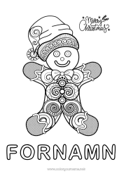 Gratis teckning Jul Pepparkaka Zentangle God Jul!